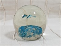 GLASS ART PAPERWEIGHT WITH FISH