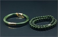 2 Pc BC Jade Necklace And Bangle