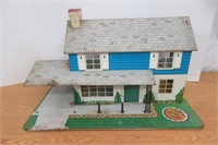 Vintage Tin Doll House 26" long