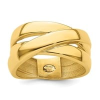 14K- Polished Wide Criss Cross Ring