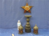 3 tealight candle holders & candle holder