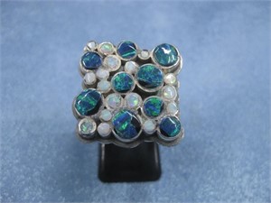 S.S. Modernist Opal Ring Hallmarked