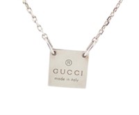 Gucci Square Logo Plate Necklace