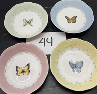 (4) Lenox; Butterfly Meadow Bowls