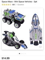 Mini Space Vehicle Toys Qty 3 (New)