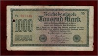 GERMANY 1922 CIRCULATED 1000 MARK BANKNOTE