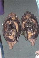 Pair of Victorian Chalk Wall Plaques
