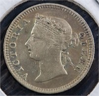 1901 Hong Kong Five Cents Coin Victoria