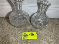 CUT GLASS GROUP OF VASES