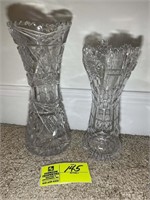 CUT GLASS GROUP OF VASES