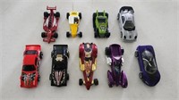 Nine Hot Wheels cars