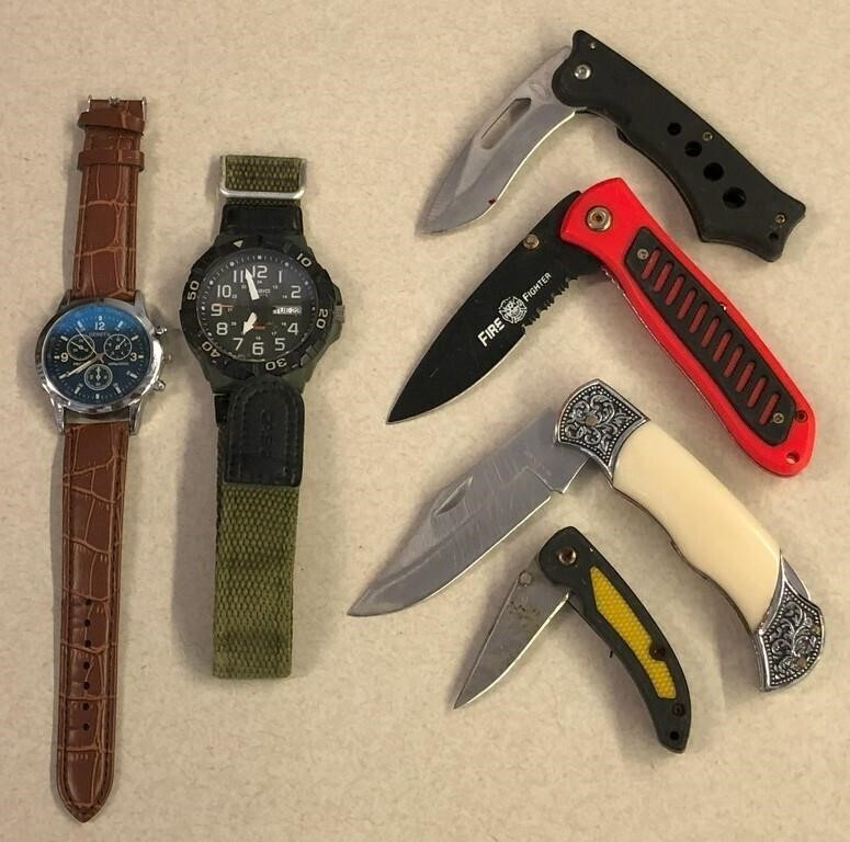 V- Bag Of Novelty Knives And Watches