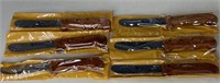 6 Wooden Handle Butcher Knives in Box
