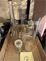MISC GLASS LOT / VTG JARS AND MORE