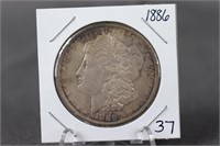 1886 Morgan Dollar UNC - Toning on Reverse