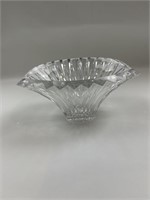 Vintage  Oval Fluted Crystal Footed Fruit bowl -