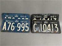 Two Sets of Vintage Ontario License Plates