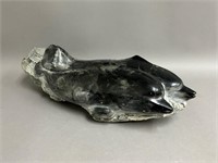 Dolphins Swimming Soapstone Carving