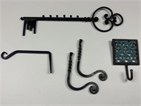 5- Cast iron hooks hanger key rack