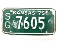 1975 Kansas Motorcycle License Plate