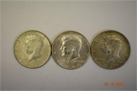 3- 1967 to 1968 Kennedy US Half Dollars