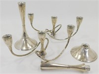 Vintage Pair of Sterling Silver Candelabras