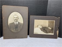 2 Vintage Photos One Post Mortem  8in Tall X 5