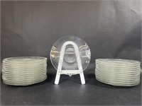 Set of 26 Ribbed Glass Plates