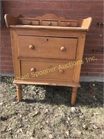 ANTIQUE PINE GALLERY TOP CHEST