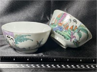 Pair of Vintage Hand Painted Japanese Bowls
