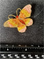 VTG Japanese Gold Glitter Painted Butterfly