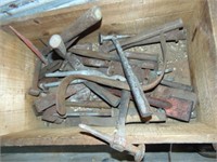 Box of antique auto body tools