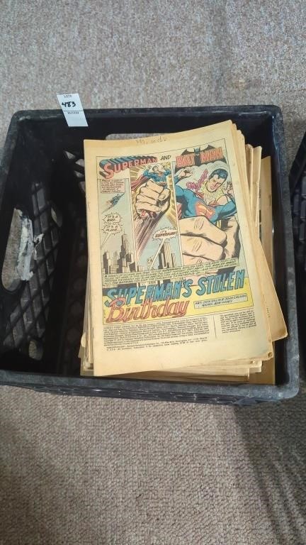 Crate of comic books, no covers