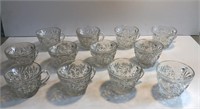 12 Pressed Glass Cups