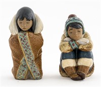 Lladro Porcelain Eskimo Girl & Boy, 2