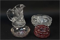 GROUPING OF CUT GLASS, ETC.