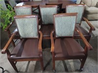 Leather / Wood Conference Chairs W/Wheels