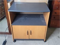 Black / Brown Multi Use Entertainment Cart