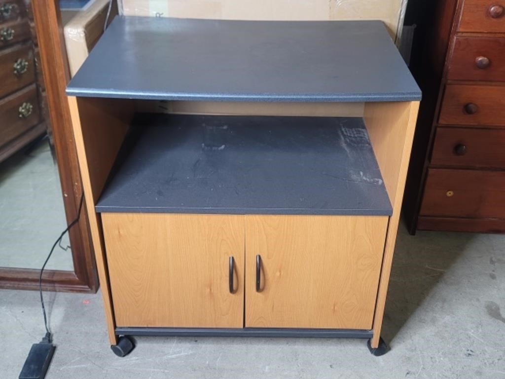 Black / Brown Multi Use Entertainment Cart