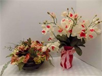 2) Flower Arrangements w/ containers