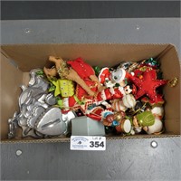 Assorted Christmas Ornaments & Cookie Cutters