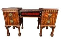 CHINESE CHIPPENDALE FLAMED MAHOGANY VANITY