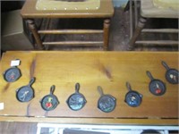 8 Cast Iron Mini Fry Pans w/Amish People,Buggies