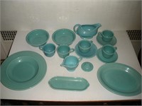 17 Turquoise Pieces Fiestaware