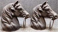 (2) Cast Iron Horse Head Hitching Posts