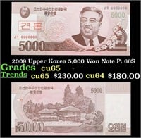 2009 Upper Korea 5,000 Won Note P: 66S Grades Gem