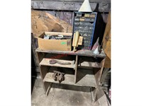 Wooden Shelf w/ Parts Organizer & Assorted Shop