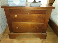 Vintage Wooden 2 Drawer Side Table