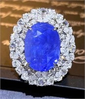 9.5ct Cornflower Blue Sapphire 18Kt Gold Ring