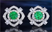 Afghanistan Emerald 18Kt Gold Earrings